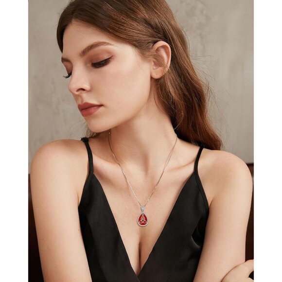 Celtic Motherhood Knot Necklace Sterling Silver Triquetra Vintage Triangle Women - Picture 4 of 7